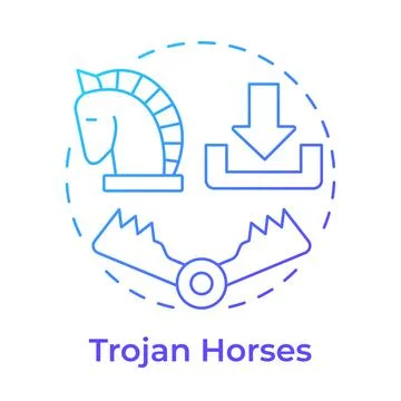 Trojan horses blue gradient concept icon 스톡 일러스트