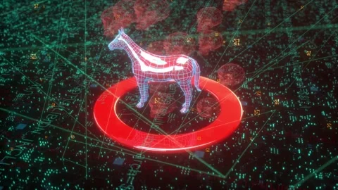 Trojan Malware In The Complex Computer Interface 4K Video stock 145838251