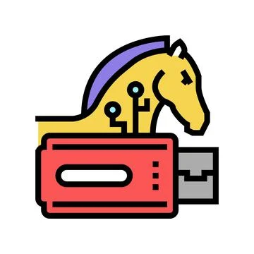 Trojan virus color icon vector illustration 库存插图