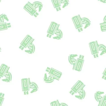 Trojan virus glyph seamless pattern Illustrazione stock