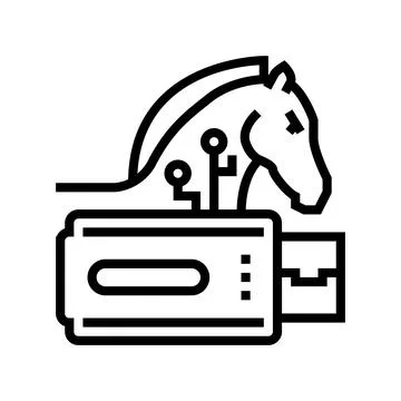 Trojan virus line icon vector illustration イラスト素材