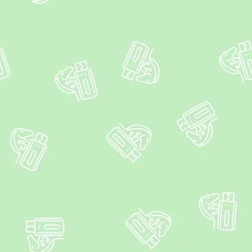 Trojan virus line seamless pattern イラスト素材