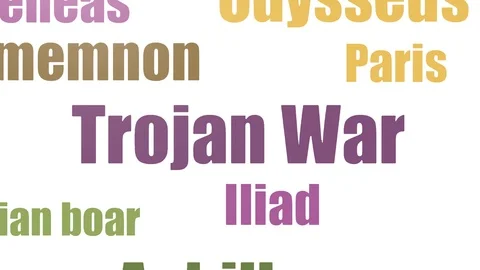 Trojan War Tag Cloud Animated Isolated Stock Footage 103653201