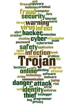Trojan, word cloud concept Illustrazione stock