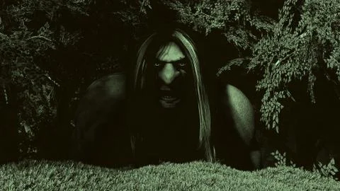 The Troll - Engraving Effect Stock Illustration