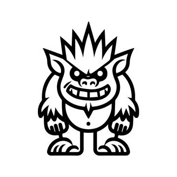 Troll icon or modern line symbol. Vector line art and icon design with bold.. Stock Illustration