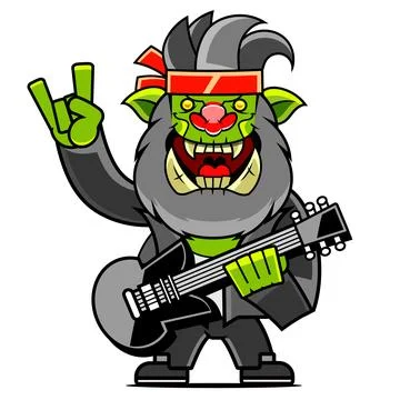 Troll orc cartoon character vector illustration Colorful flat vector design.. Stock Illustration
