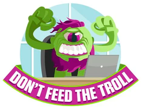 A troll using a computer Stock Illustration