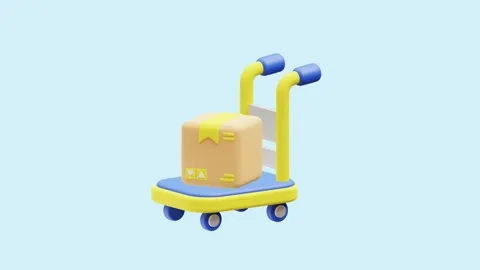 Trolley animated 3d icon. Stock Footage 289454257