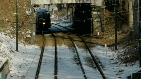 Trolley Arriving Stock Footage