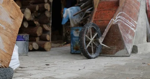 Trolley in barn Video stock 97481292