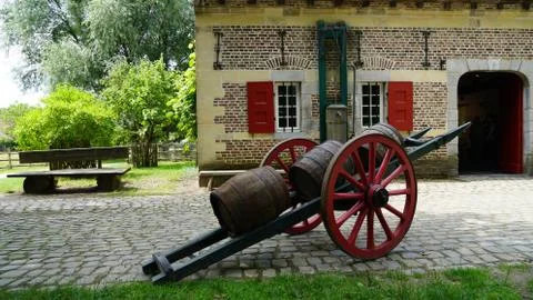 A trolley for barrels. Stock Photos