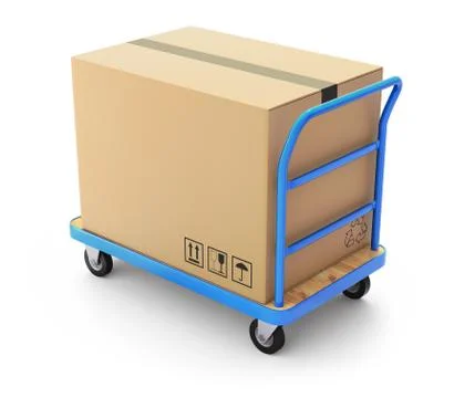 Trolley with box Stock Illustration