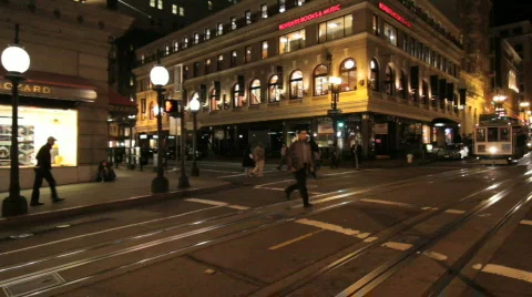 Trolley cable car passing Stock Footage 606641