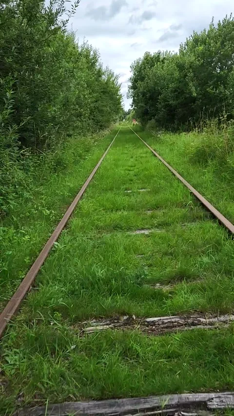 Trolley Cycle Journey Through the Tracks Timelapse Stock Footage 247417510