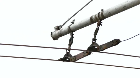Trolley Electric Line Stock Footage 61952902