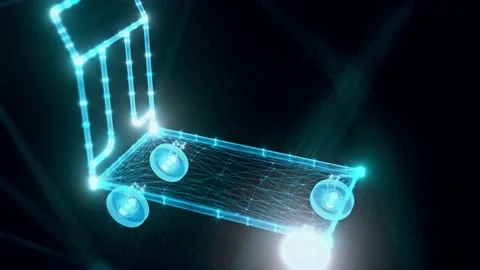Trolley hologram Close up Stock Footage 155029485