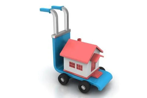 Trolley with house Free Stock Illustration