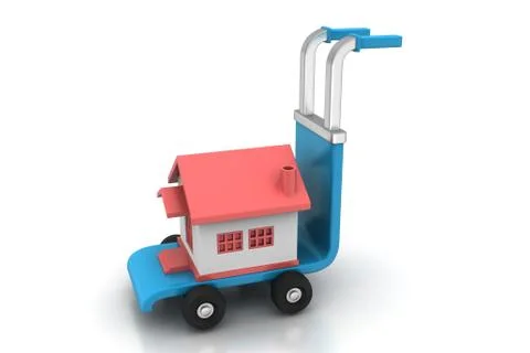 Trolley with house Free Stock Illustration