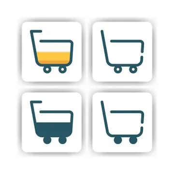 Trolley icon for mobile, web, and presentation with flat color vector illustr Ilustración de archivo