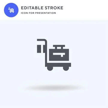 Trolley icon vector, filled flat sign, solid pictogram isolated on white, logo Illustrazione stock