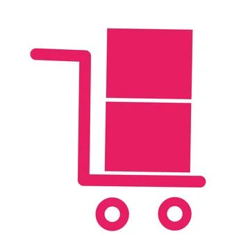 Trolley Icon, Vector Trolley Box carrying Stock Illustration