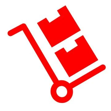 Trolley Icon, Vector Trolley Box carrying cardboard Stock Illustration