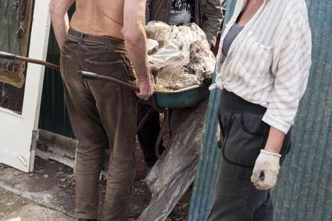 Trolley loaded with trash Photos
