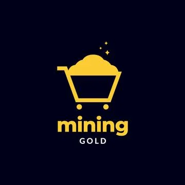 Trolley mining gold logo design vector graphic symbol icon illustration cre.. Illustrazione stock