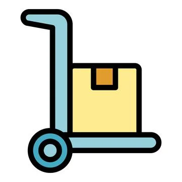 Trolley parcel icon vector flat イラスト素材