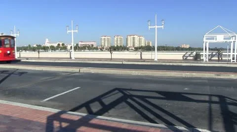 Trolley passes by Stock-Footage 22074884