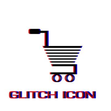 Trolley for products icon flat. Stock Illustration