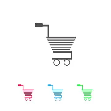 Trolley for products icon flat. Stock Illustration