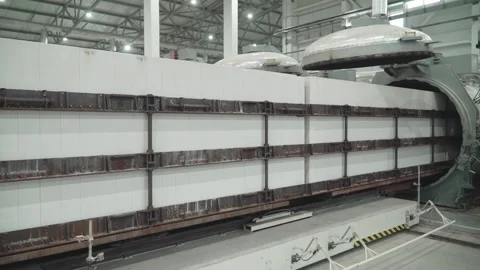 A trolley with a stack of dried aerated concrete blocks Stock Footage 270408074