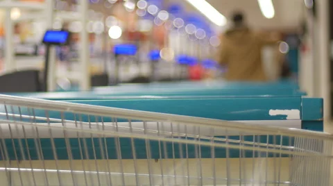 Trolley at store checkout Video stock 46759348
