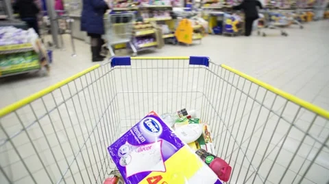 Trolley in the store Vidéo 47174992