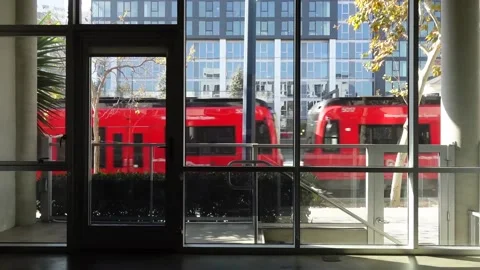Trolley Through Window 01 Stock Footage 146337994