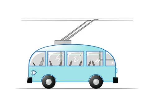 Trolley, vector, side, transportation Stock Illustration