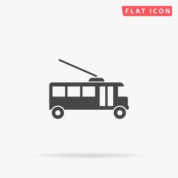 Trolleybus flat vector icon Stock Illustration