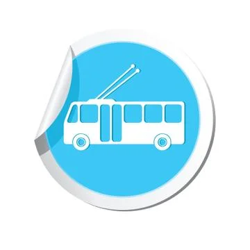 Trolleybus icon round blue Stock Illustration