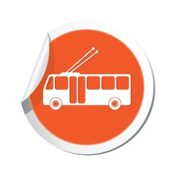 Trolleybus icon round orange Stock Illustration
