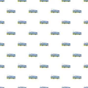 Trolleybus pattern representing urban public transport and city travel Illustrazione stock