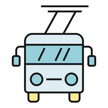 Trolleybus providing zero emissions public transit Stock Illustration