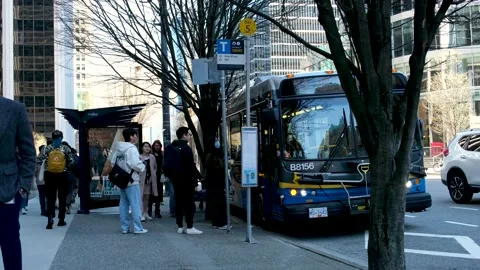 Trolleybus stop approaching public trans... | Stock Video | Pond5
