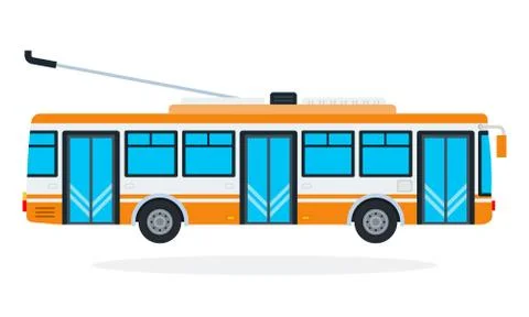 Trolleybus vector flat isolated Stock Illustration