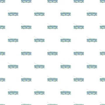 Trolleybus vehicle pattern creating seamless background texture Illustrazione stock