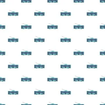 Trolleybus vehicle pattern creating urban public transport wallpaper Stock Illustration