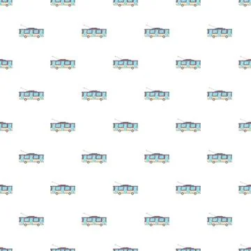 Trolleybus vehicle pattern repeating background design 库存插图