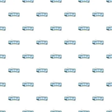 Trolleybus vehicle pattern repeating public transit background Illustrazione stock