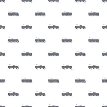 Trolleybus vehicle pattern seamless repeat background 库存插图